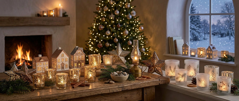 Weihnachtliche Teelichthalter & Kerzenständer