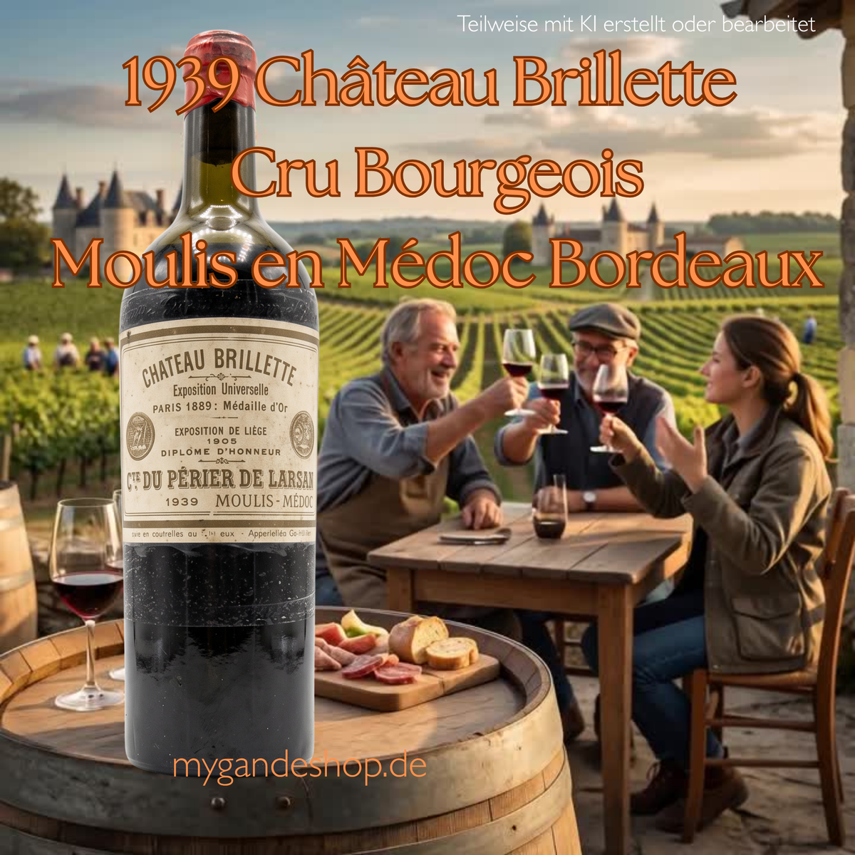 1939 Château Brillette Cru Bourgeois Moulis en Médoc Bordeaux Frankreich