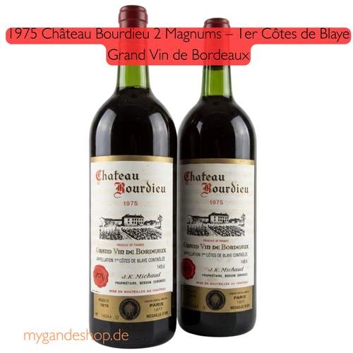 1975 Château Bourdieu 2 Magnums  – 1er  Côtes de Blaye Grand Vin de  Bordeaux