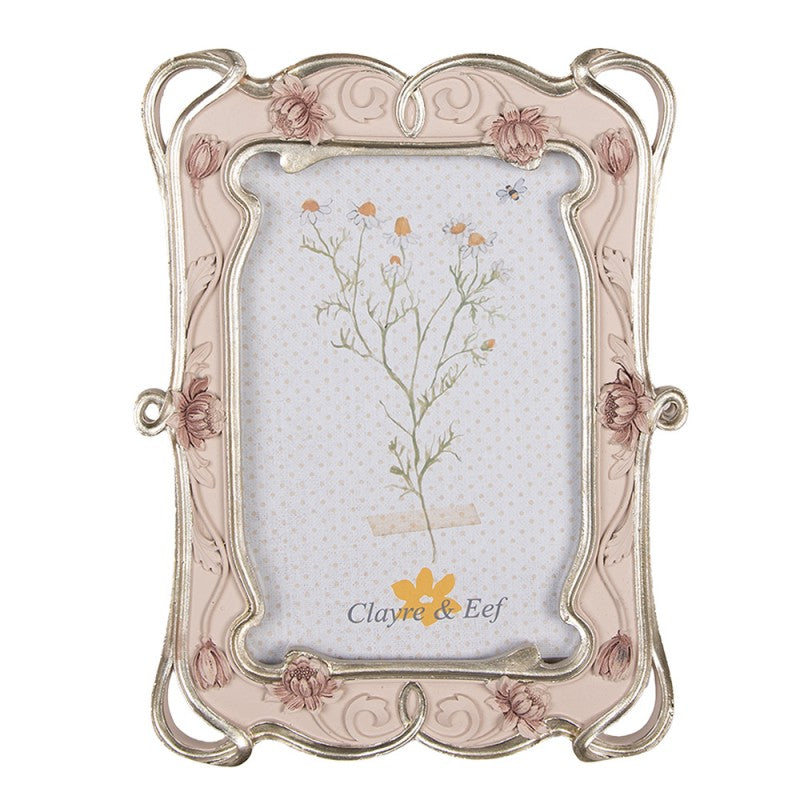 Fotorahmen Shabby Chic floral Blüten 10x15 cm - Clayre & Eef (2F1055)