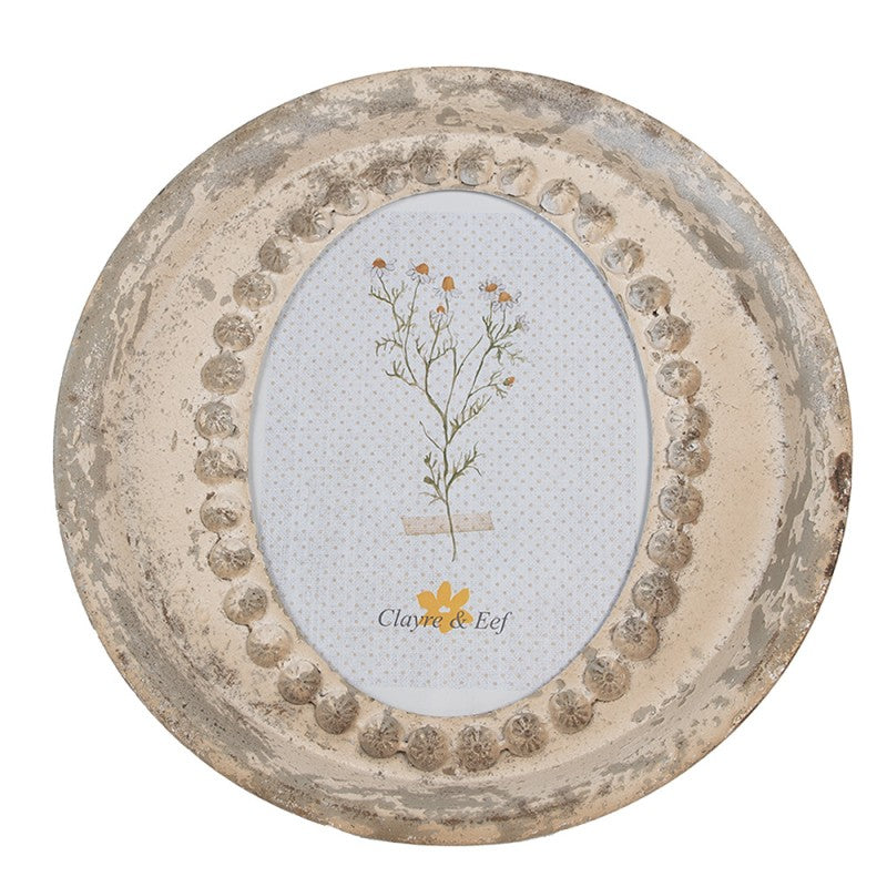 Clayre & Eef Runder Vintage-Fotorahmen 18x24 cm (2F1099)