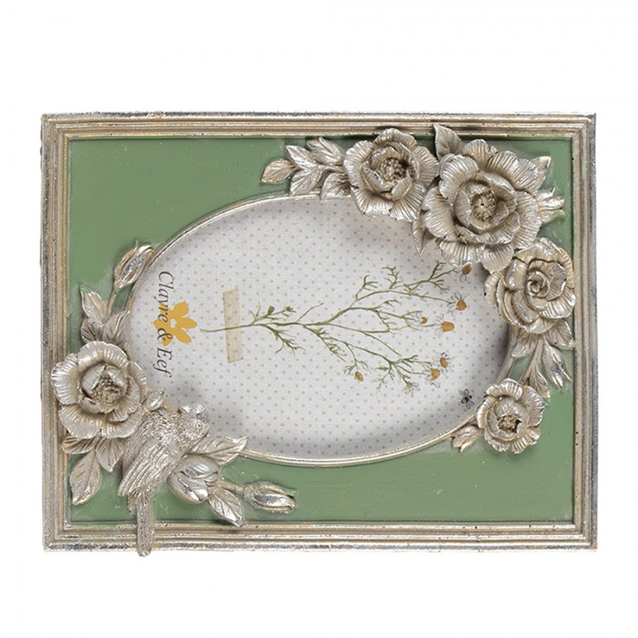 Fotorahmen Shabby Chic Blumen Blüten 10x15 cm - Clayre & Eef (2F1116)