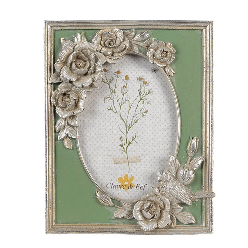 Fotorahmen Shabby Chic Blumen Blüten 10x15 cm - Clayre & Eef (2F1116)