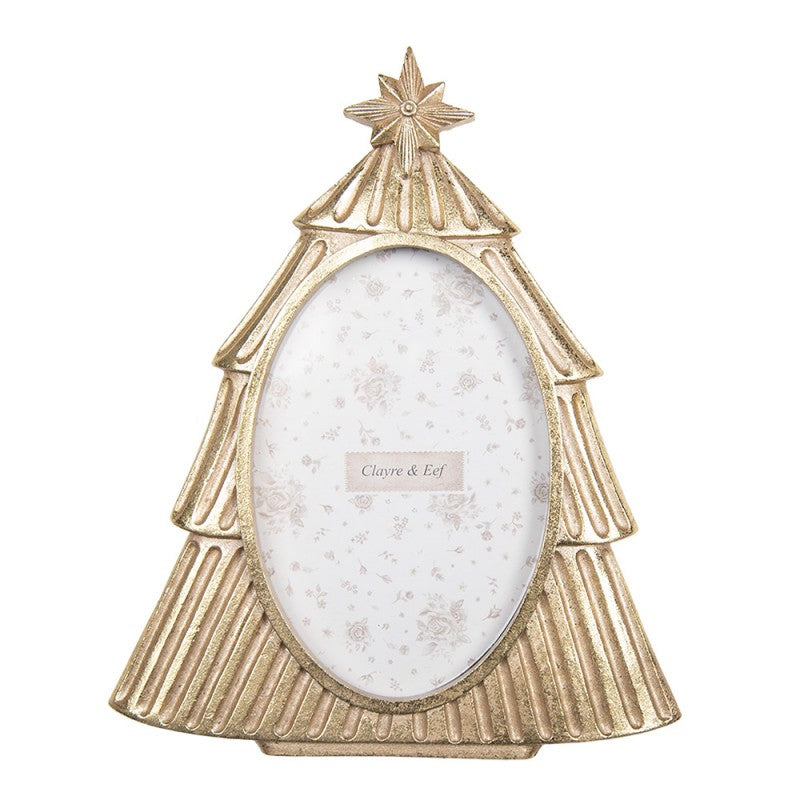 Clayre & Eef Fotorahmen Landhausstil Weihnachtsbaum 10x15 cm - 2F1277