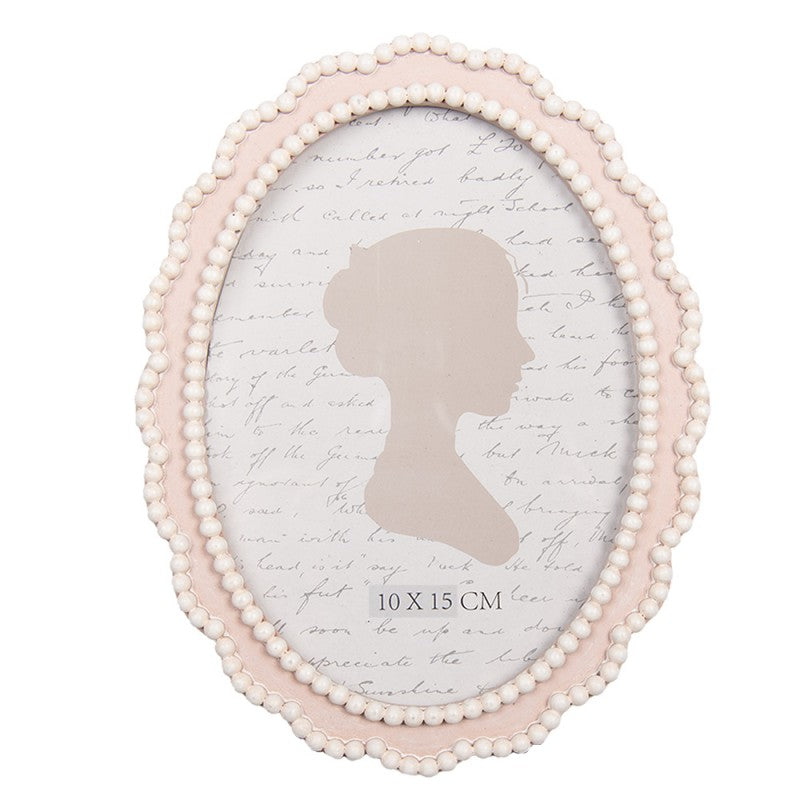 Clayre & Eef Niedlicher Fotorahmen Landhausstil Oval 10x15 cm - 2F1302