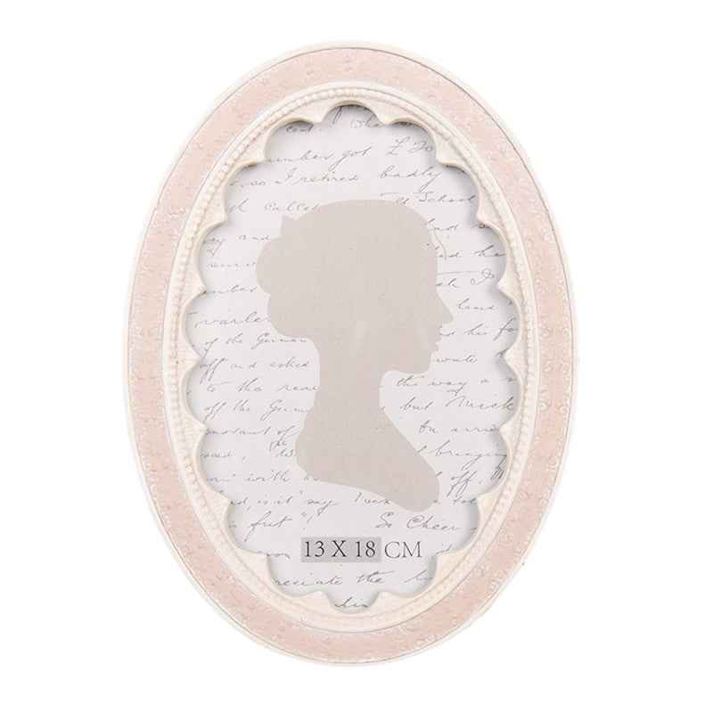 Fotorahmen filigraner Shabby Chic Oval 13x18 cm - Clayre & Eef (2F1306)