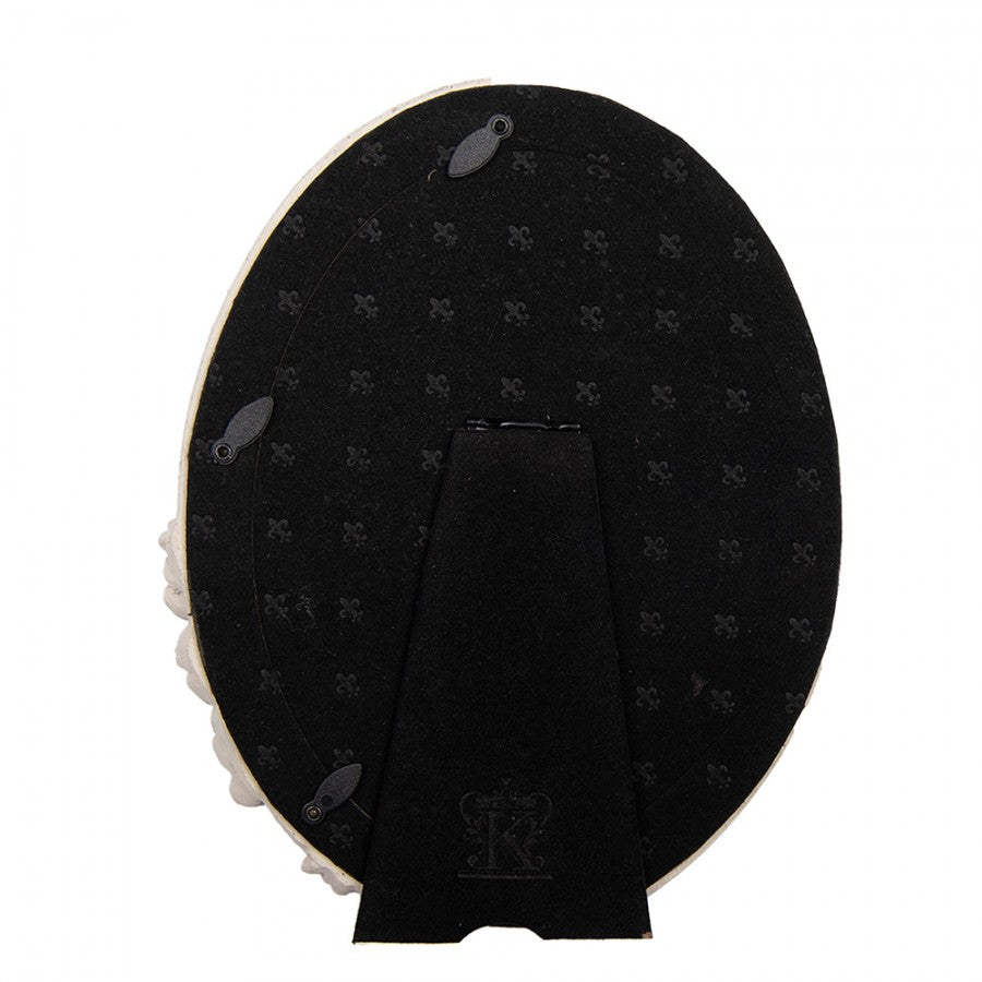 Clayre & Eef Fotorahmen Landhausstil Oval mit Blüten 13x18 cm - 2F1320