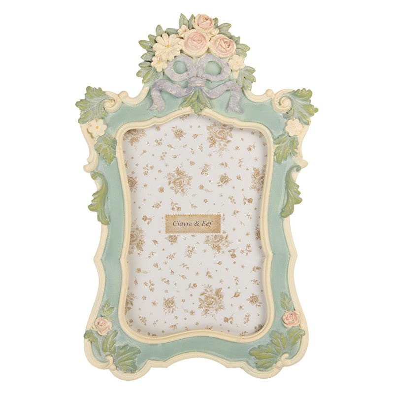 Fotorahmen Shabby Chic 10x15 cm Floral Blumen verspielt - Clayre & Eef (2F1362S)