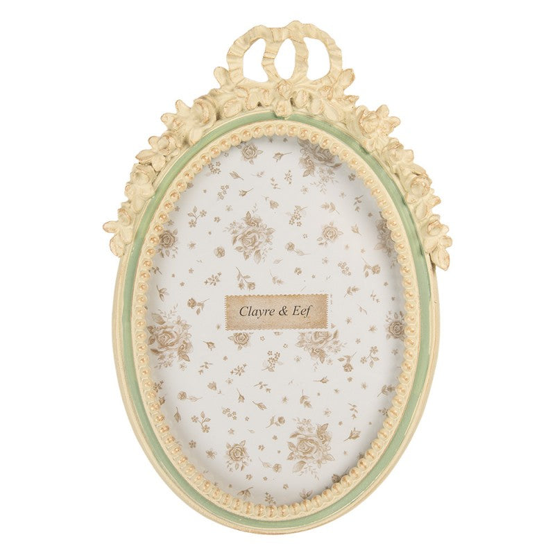 Clayre & Eef Fotorahmen floral verspielt Oval Landhausstil 13x18 cm - 2F1363M