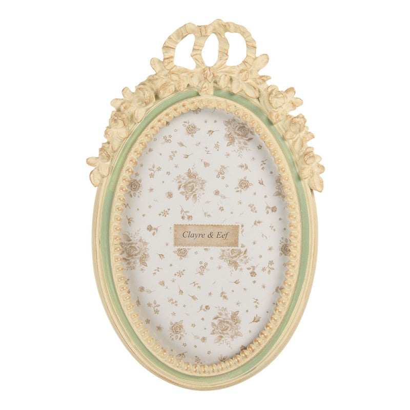 Bilderrahmen Vintage Blumen-Ornamente Oval 10x15 cm von Clayre & Eef (2F1363S)