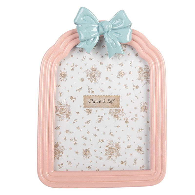 Fotorahmen Shabby Chic mit Schleife  13x18 cm - Clayre & Eef (2F1376)