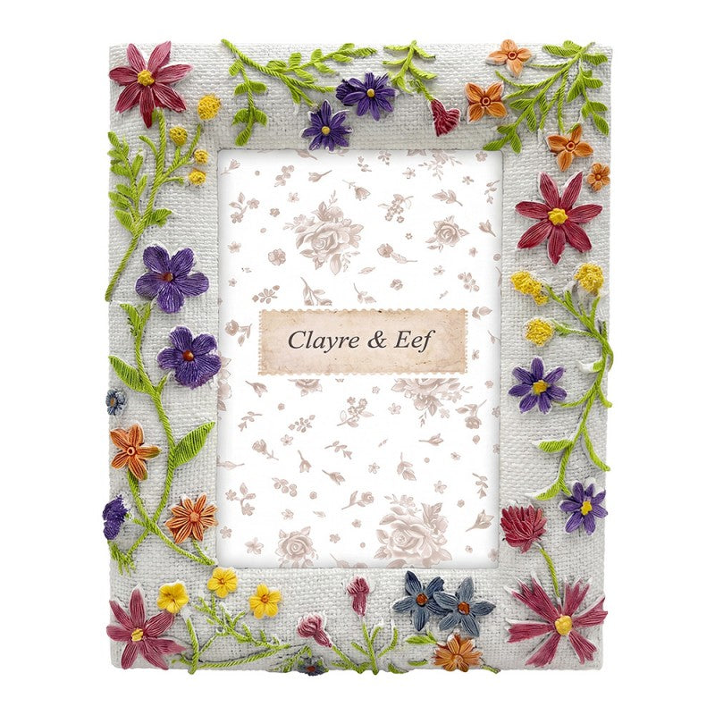 Dekorativer Wildblumen Landhaus-Bilderrahmen 10x15 cm | Clayre & Eef 2F1387