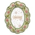 Clayre & Eef Fotorahmen Landhausstil Oval Streublümchen 10x15 cm - 2F1390