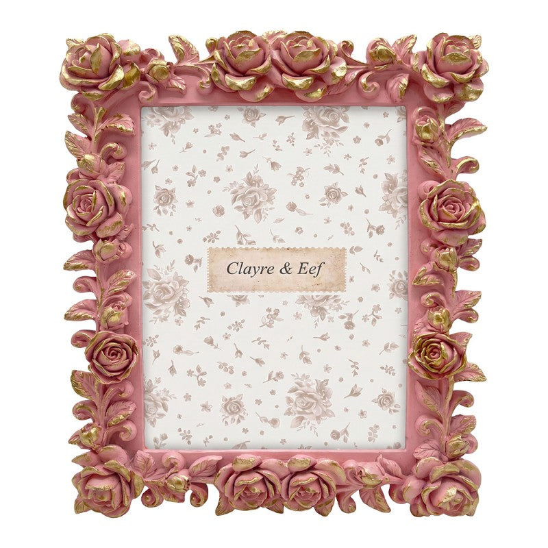 Dekorativer verspielter Rosen-Blüten-Bilderrahmen 13x18 cm | Clayre & Eef 2F1404