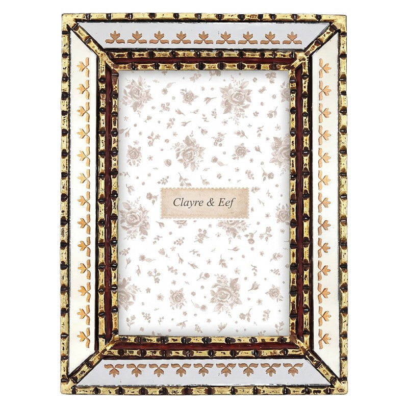 Fotorahmen Shabby Chic elegante franzöische Lilie Lis  10x15 cm - Clayre & Eef (2F1417)