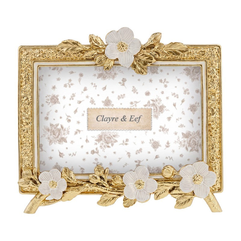 Clayre & Eef filigran mit Blüten Fotorahmen Landhausstil 10x15 cm - 2F1424