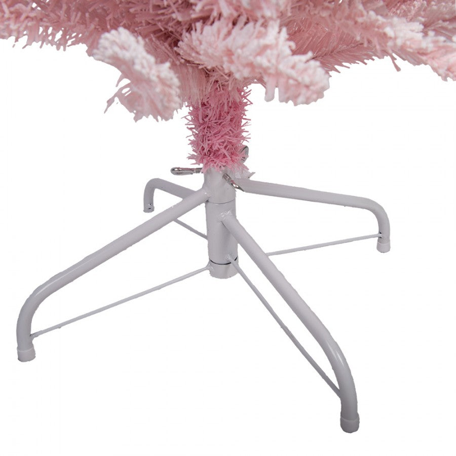 Künstlicher Weihnachtsbaum verschneit Slim Pencil Tree Rosa Weiß 30x30x120 cm von Clayre & Eef (50899S)