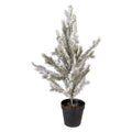 Deko-Weihnachtsbaum im Topf verschneit Grün Weiß 20x20x60 cm von Clayre & Eef (50917)