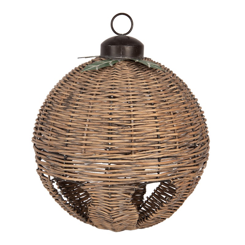 Clayre & Eef XXL Deko-Weihnachtskugel aus Rattan, Ø 41x51 cm (50922)