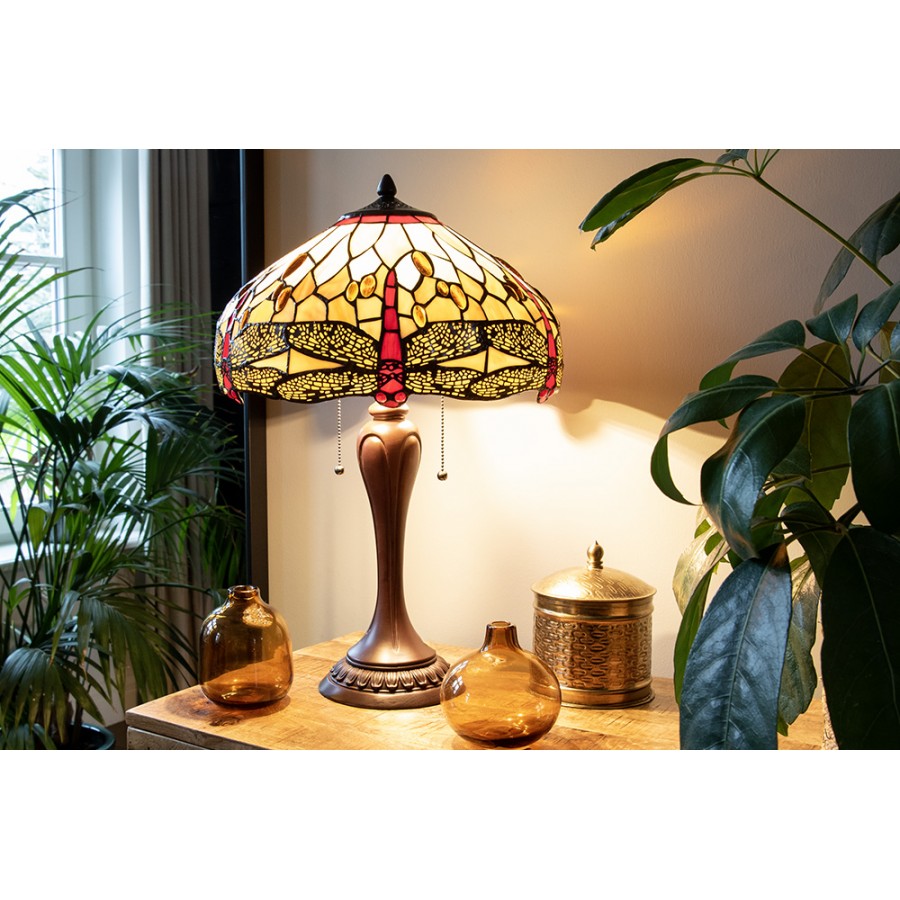 LumiLamp - Tiffany Lampe Lampenschirm Glasschirm Libellen ca. 5LL-1101 -  ca. 40 cm