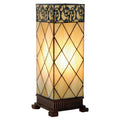 LumiLamp Tiffany Lichtsäule ca. 45 x 18 cm – Handgefertigte Jugendstil Lampe Mehrfarbig / Beige | 5LL-1139
