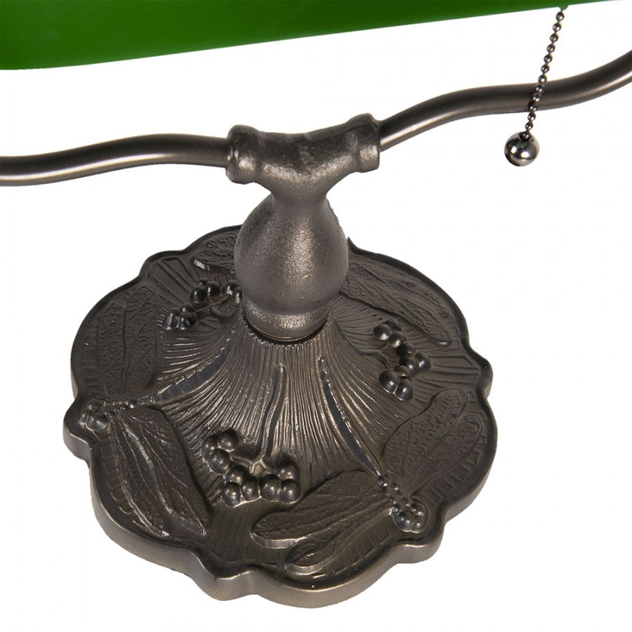 LumiLamp Tiffany Bankerlampe / Schreibtischleuchte 27*20*36 cm – Handgefertigte Jugendstil Lampe Grün | 5LL-1144GR