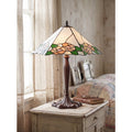 LumiLamp Tiffany Tischleuchte 44x61x64 cm – Handgefertigte Jugendstil Lampe Weiß | 5LL-1213