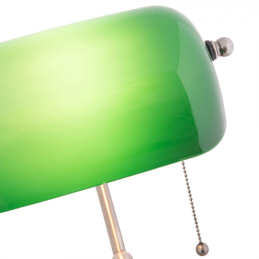 LumiLamp Tiffany Bankerlampe / Schreibtischleuchte 27 x 40 cm – Handgefertigte Jugendstil Lampe Grün | 5LL-5100