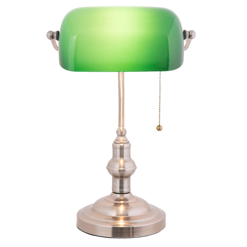 LumiLamp Tiffany Bankerlampe / Schreibtischleuchte 27 x 40 cm – Handgefertigte Jugendstil Lampe Grün | 5LL-5100