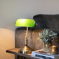 LumiLamp Tiffany Bankerlampe / Schreibtischleuchte 27*17*41 cm – Handgefertigte Jugendstil Lampe Grün | 5LL-5104