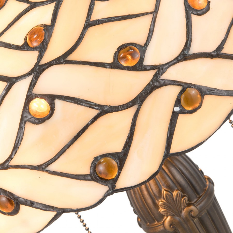 LumiLamp Tiffany Tischleuchte ca. 30 x 50 cm – Handgefertigte Jugendstil Lampe Multi Farben | 5LL-5181
