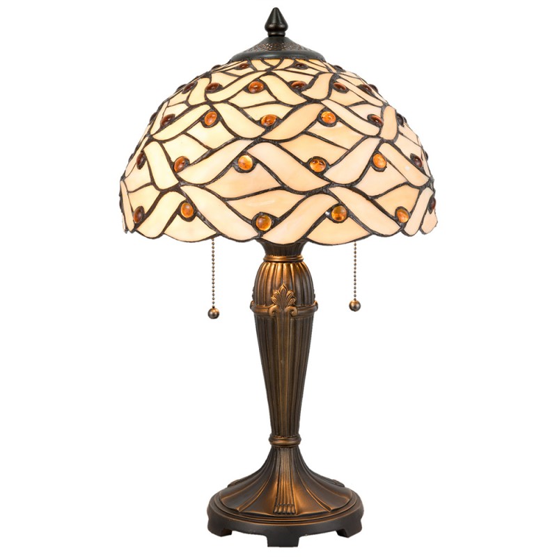 LumiLamp Tiffany Tischleuchte ca. 30 x 50 cm – Handgefertigte Jugendstil Lampe Multi Farben | 5LL-5181