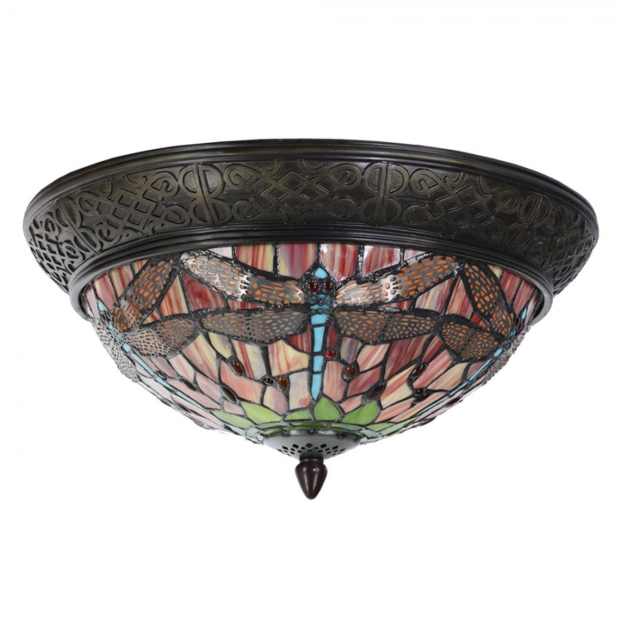 LumiLamp - Tiffany Deckenlampe Glaslampe ca. 19 x 2x E14 Max. 40W 5LL-5360 -  ca. 38 cm