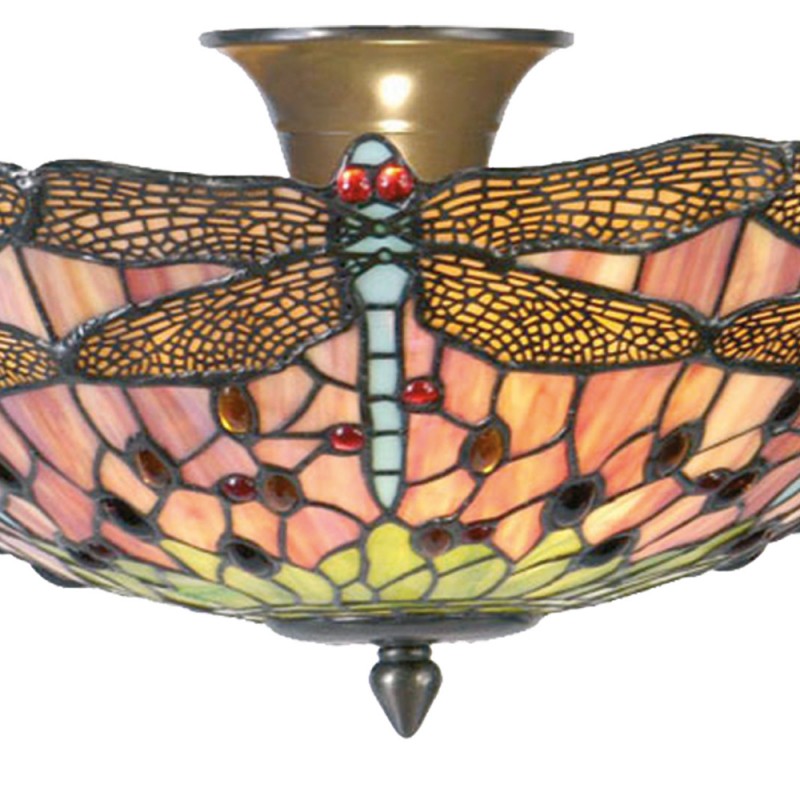 LumiLamp - Tiffany Lampe Leuchte Deckenlampe Glaslampe - E14/max 2 40W 5LL-5415 -  ca. 40 23 cm