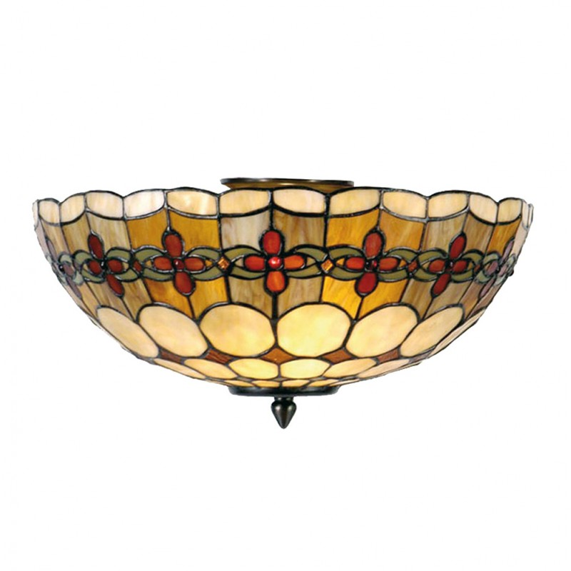 LumiLamp - Tiffany Deckenlampe Glaslampe - H  ca. 40cm 5LL-5416 E14/max 1 40W - 23cm
