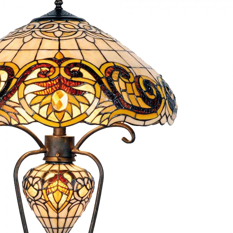 LumiLamp - Tiffany Stehlampe Tischlampe E27/max 2 60W E14/max 1 40W 5LL-5475 -  ca. 46 76 cm