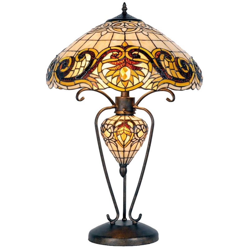 LumiLamp - Tiffany Stehlampe Tischlampe E27/max 2 60W E14/max 1 40W 5LL-5475 -  ca. 46 76 cm