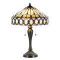 LumiLamp Tiffany Tischleuchte Standard – Handgefertigte Jugendstil Lampe Mehrfarbig / Beige | 5LL-5497