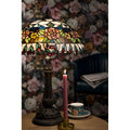 LumiLamp Tiffany Tischleuchte Standard – Handgefertigte Jugendstil Lampe Mehrfarbig / Beige | 5LL-5530