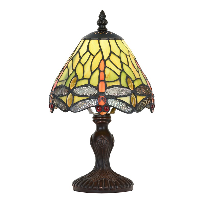 LumiLamp Tiffany Tischleuchte ca. 18x32 cm – Handgefertigte Jugendstil Lampe Grün | 5LL-5620