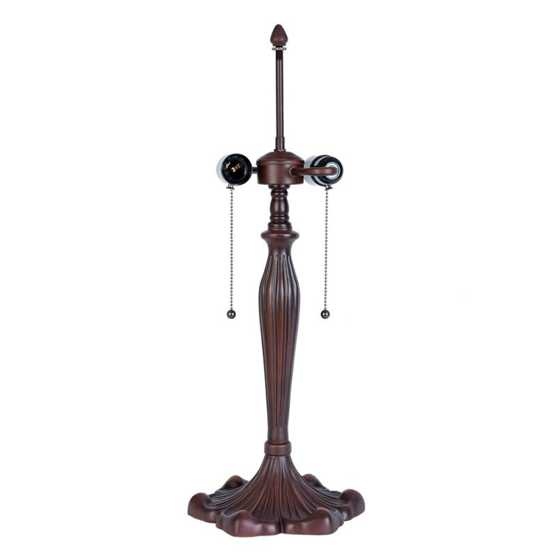 LumiLamp Tiffany Tischleuchte Ø 23*62 cm – Handgefertigte Jugendstil Lampe Braun | 5LL-5791