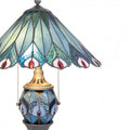 LumiLamp Tiffany Tischleuchte Standard – Handgefertigte Jugendstil Lampe Mehrfarbig / Beige | 5LL-5829
