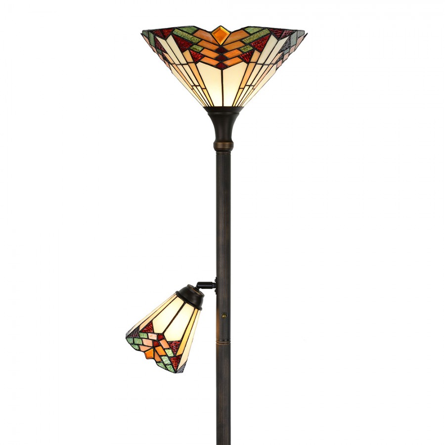 LumiLamp - Stehlampe Mei im Tiffany-Stil E27/max 1 100W E14/max 1 25W 5LL-5969 -  ca. 30 178 cm