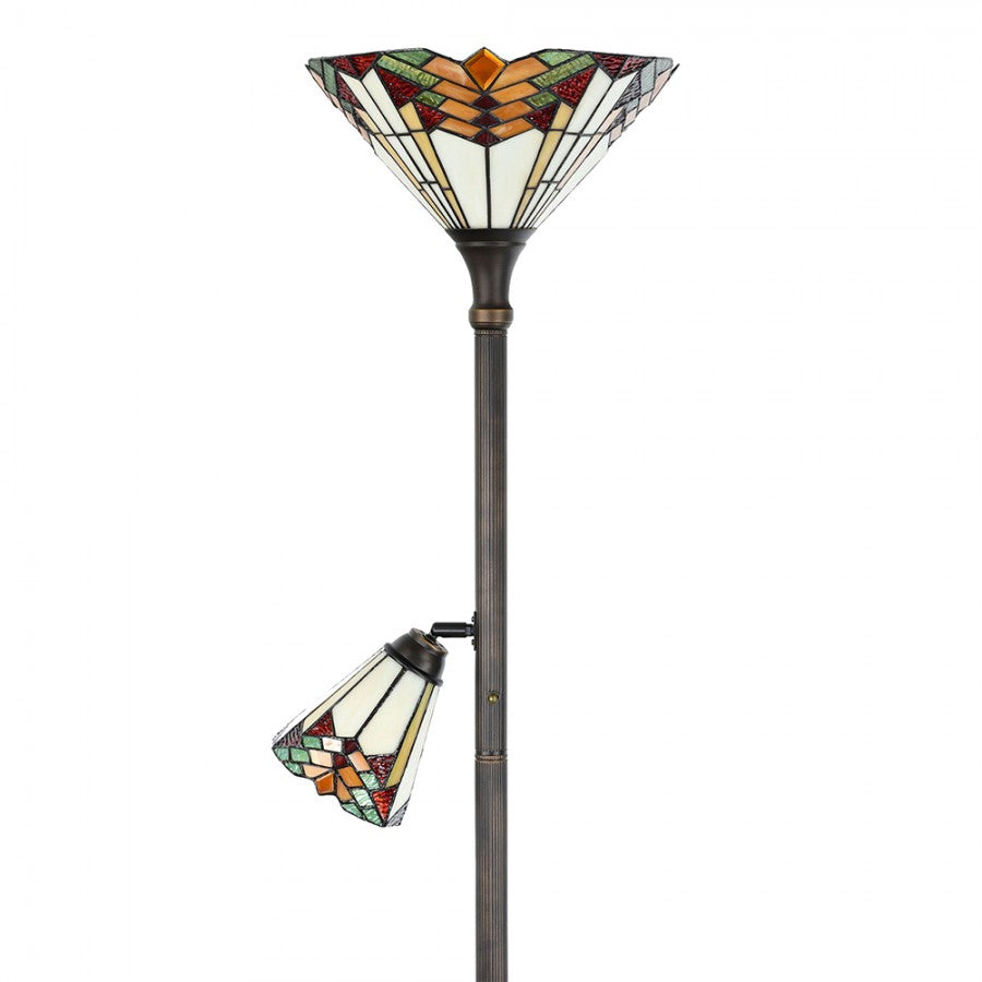 LumiLamp - Stehlampe Mei im Tiffany-Stil E27/max 1 100W E14/max 1 25W 5LL-5969 -  ca. 30 178 cm