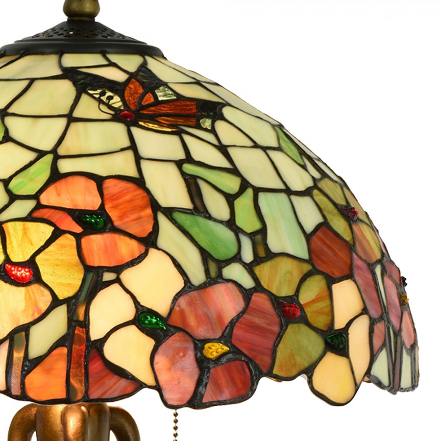 LumiLamp Tiffany Tischleuchte Ø 40*63 cm – Handgefertigte Jugendstil Lampe Multi Farben | 5LL-5981