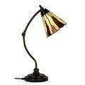 LumiLamp Tiffany Tischleuchte Ø 27x51 cm – Handgefertigte Jugendstil Lampe Beige | 5LL-6318