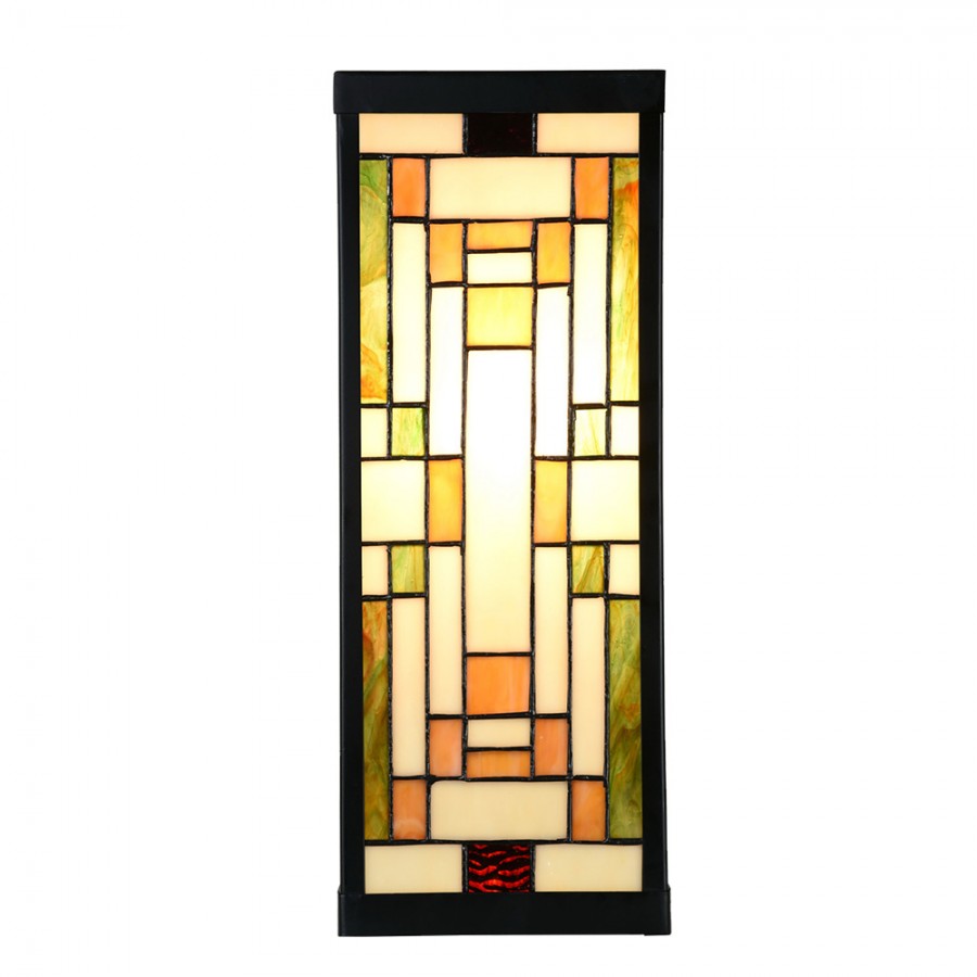 LumiLamp - Outdoor-Schönheit: Tiffany-Wandleuchte mit Beige-Akzenten für draußen