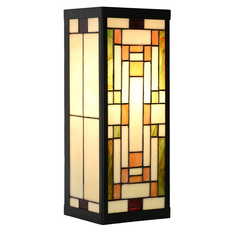 LumiLamp - Outdoor-Schönheit: Tiffany-Wandleuchte mit Beige-Akzenten für draußen
