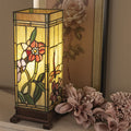 LumiLamp Tiffany Lichtsäule ca. 45 x 18 cm – Handgefertigte Jugendstil Lampe Mehrfarbig / Beige | 5LL-9224