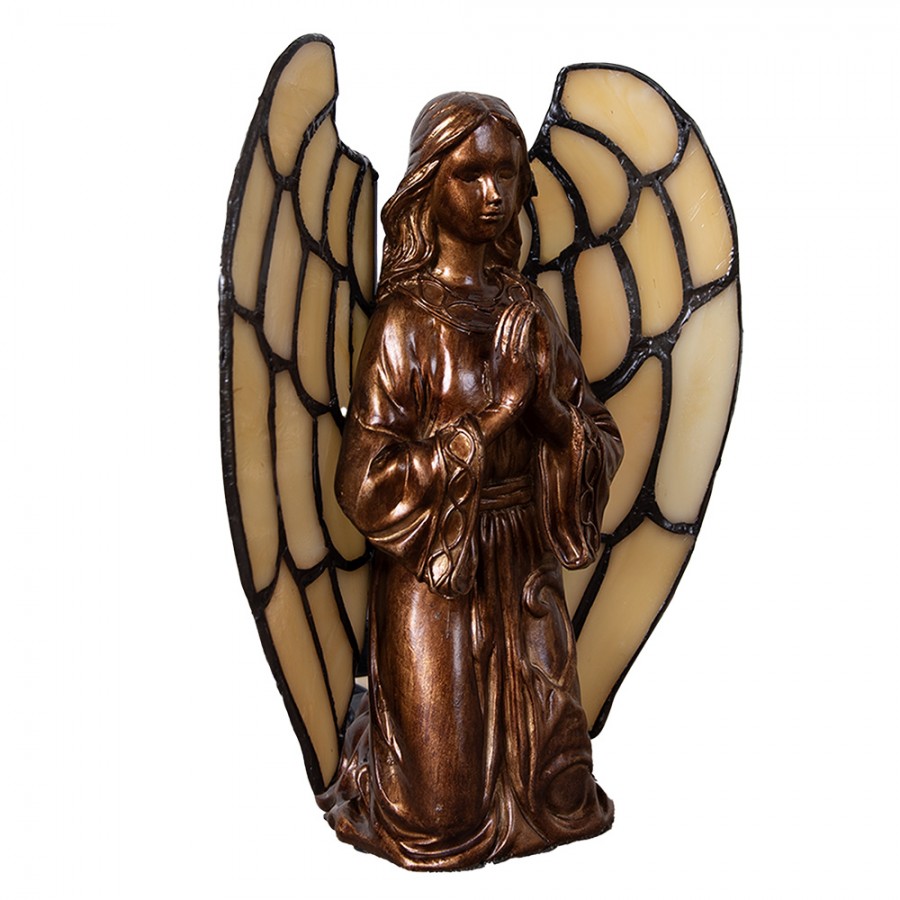 LumiLamp - Tiffany Stehlampe Lichtfigur Engel 1 x E14 Max. 40W 5LL-9246 - ca. 20 x 18 cm